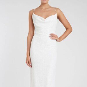 NWT Rebecca Vallance "Sylvie" Midi Sequin Dress - White, Bridal